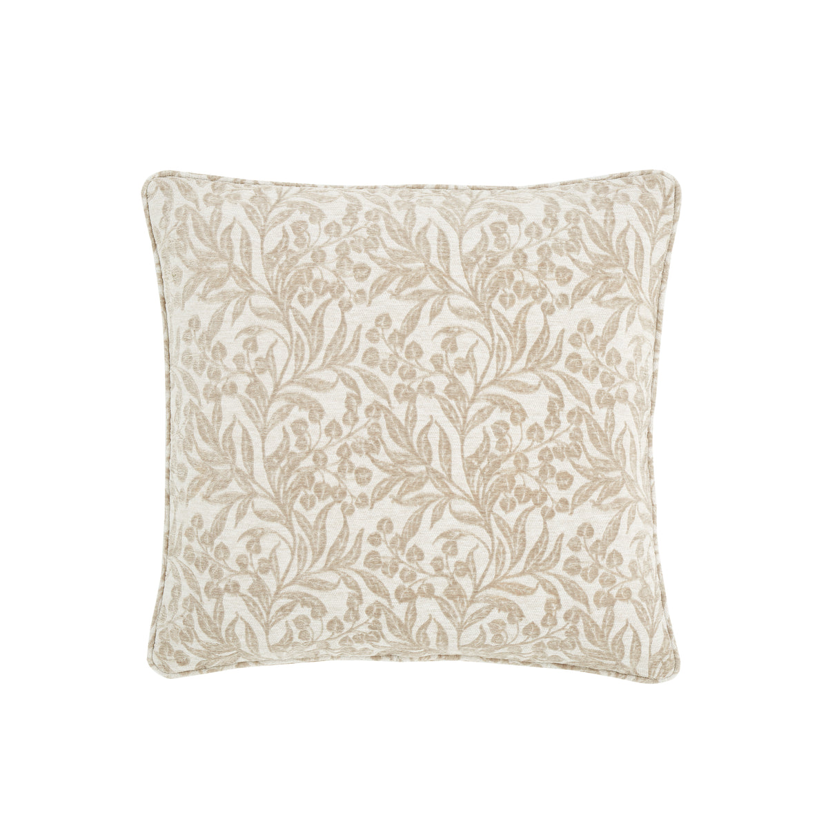 Bianca Fine Linens Chenille Leaves 50x50cm Cushion in Natural