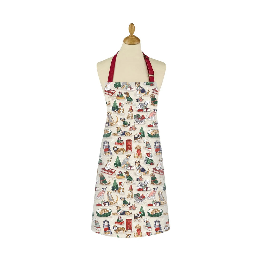 Ulster Weavers Merry Mutts Christmas Cotton Apron in Red