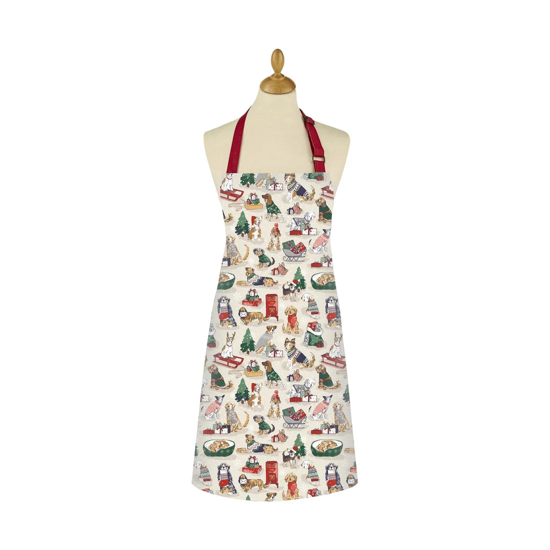 Ulster Weavers Merry Mutts Christmas Cotton Apron in Red