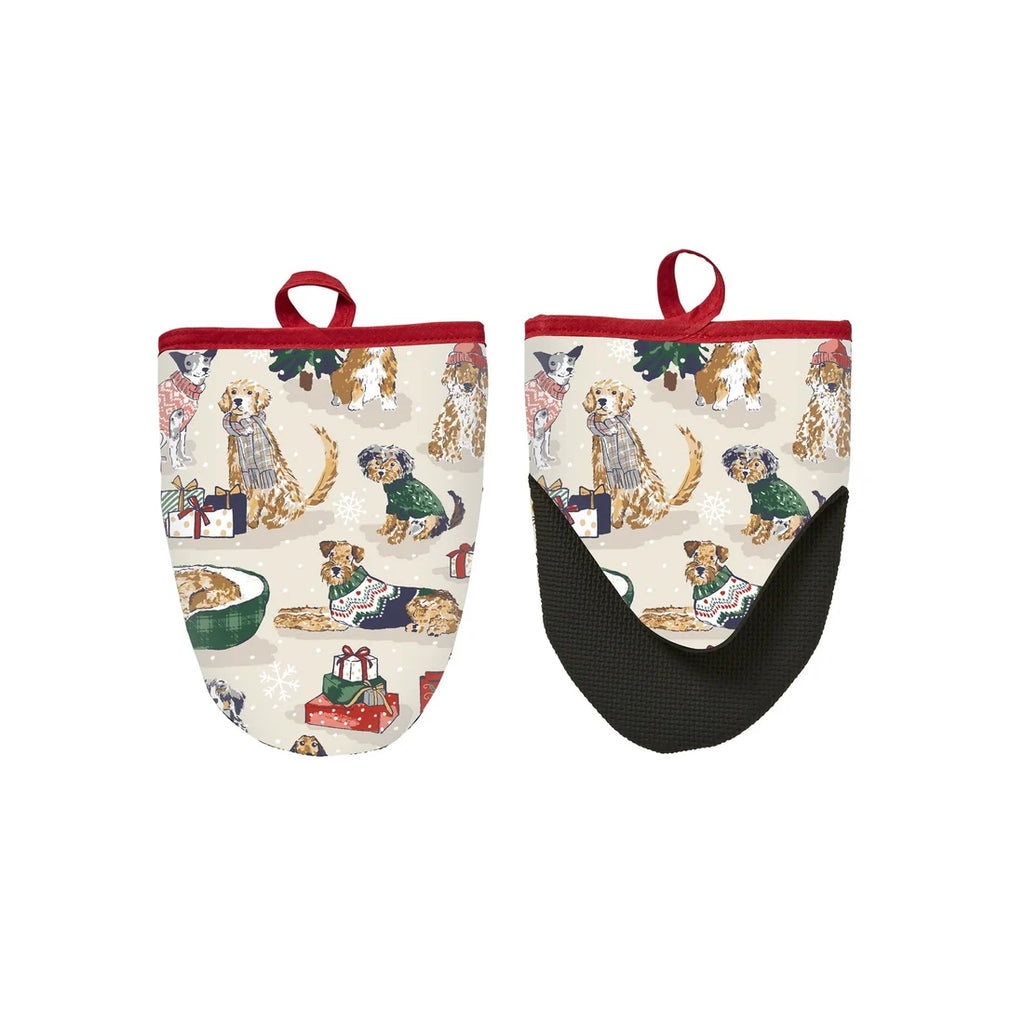 Ulster Weavers Merry Mutts Christmas Microwave Mitts Pair in Red