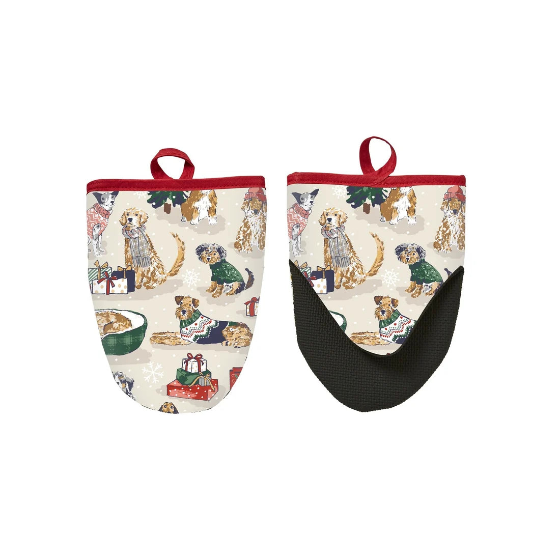 Ulster Weavers Merry Mutts Christmas Microwave Mitts Pair in Red
