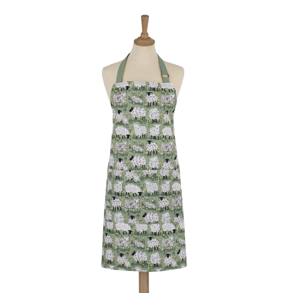 Ulster Weavers Woolly Sheep Cotton Apron in Green
