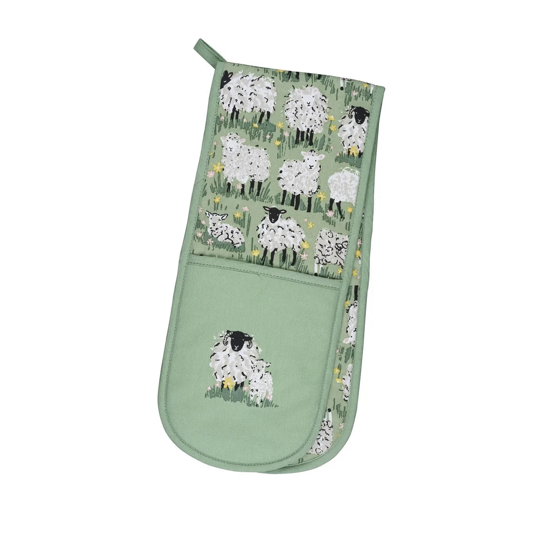 Ulster Weavers Woolly Sheep Double Oven Glove in Green