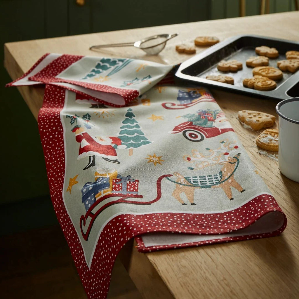 Ulster Weavers Tis the Season Christmas Recycled Cotton Blend Tea Towel in Green