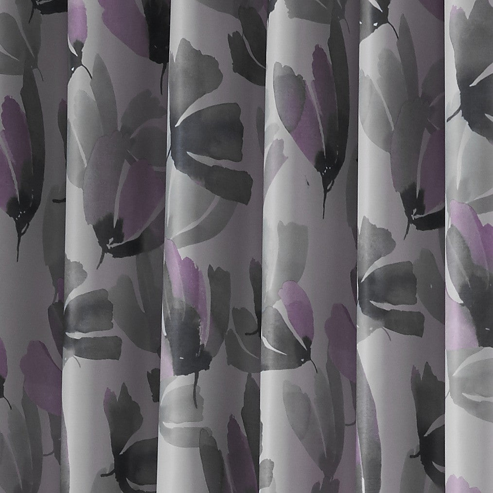 Amsterdam Floral Blackout Eyelet Curtains in Purple