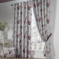 Ascot Floral Blackout Eyelet Curtains in Red