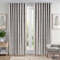 Aztec Geometric Blackout Eyelet Curtains in Cream