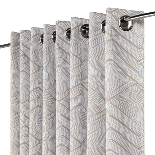 Aztec Geometric Blackout Eyelet Curtains in Cream