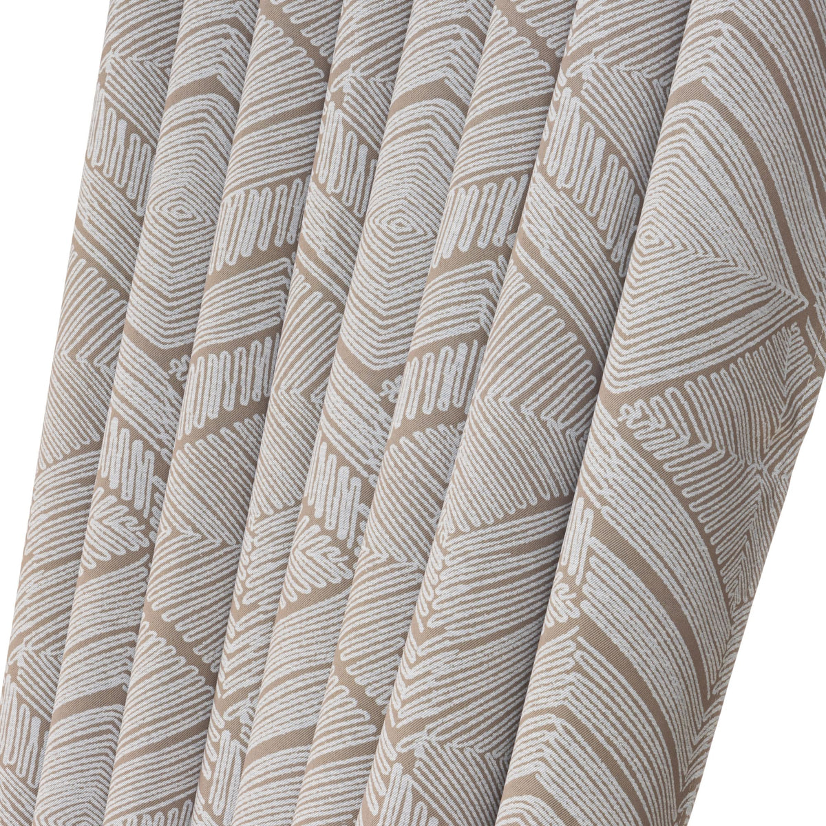Aztec Geometric Blackout Eyelet Curtains in Cream