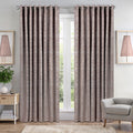 Aztec Geometric Blackout Eyelet Curtains in Rust
