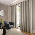 Curtina Boucle Chenille Blackout Eyelet Curtains in Cream