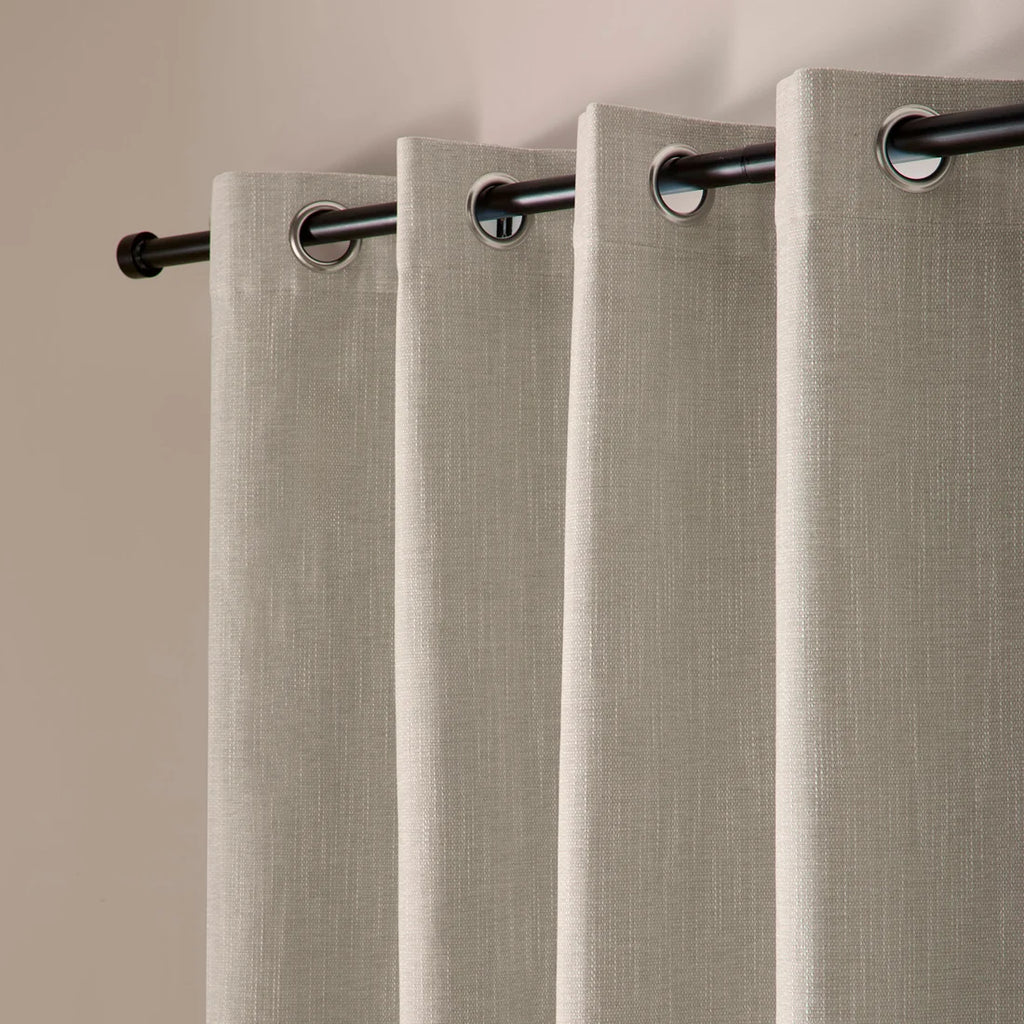 Curtina Boucle Chenille Blackout Eyelet Curtains in Cream