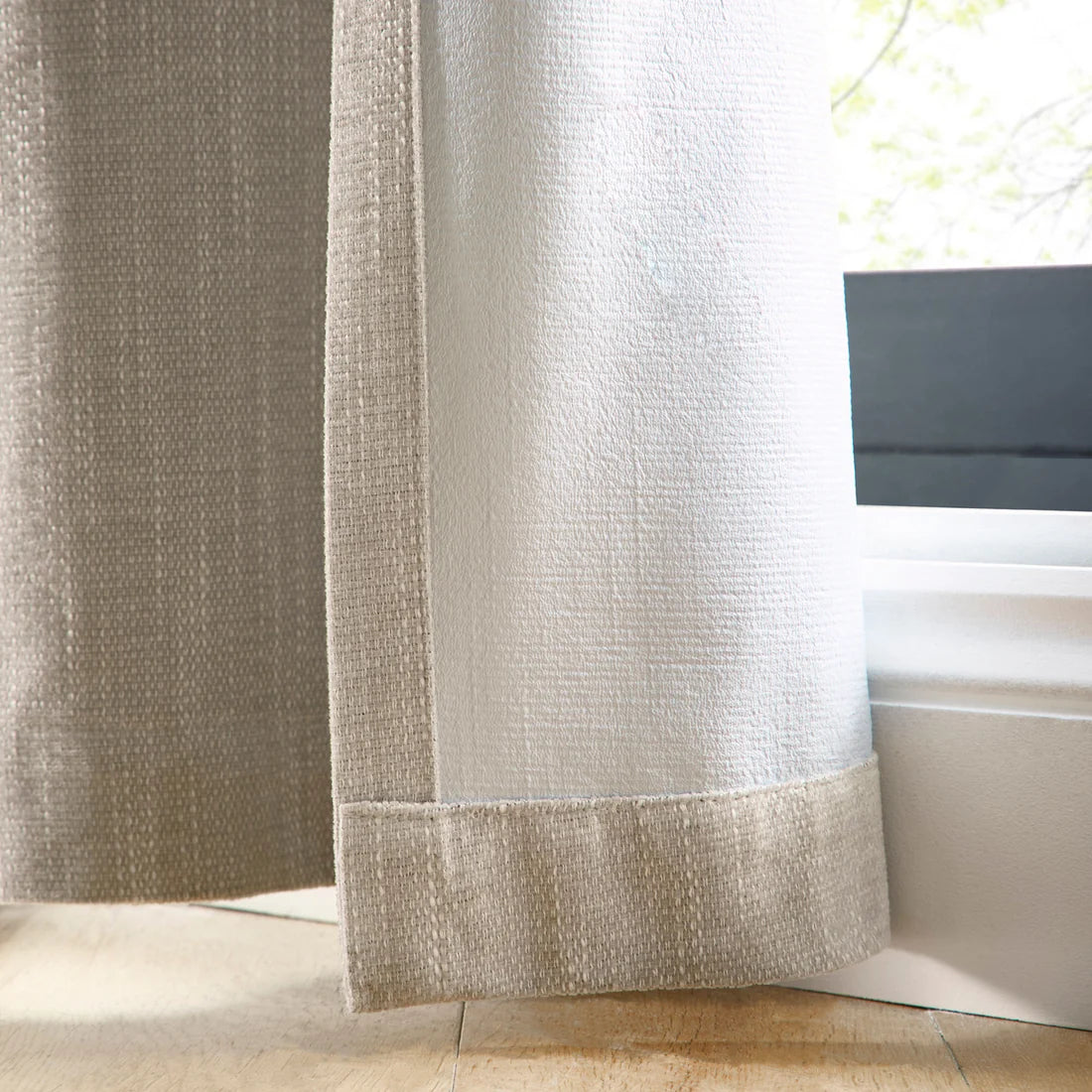 Curtina Boucle Chenille Blackout Eyelet Curtains in Cream