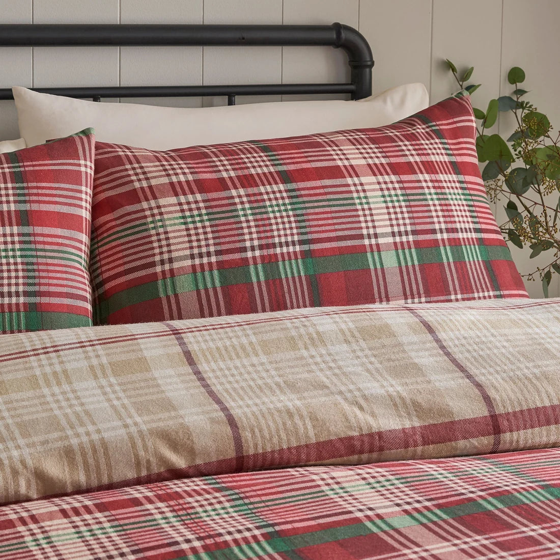 Dreams & Drapes Bennet Check Duvet Cover Set in Red