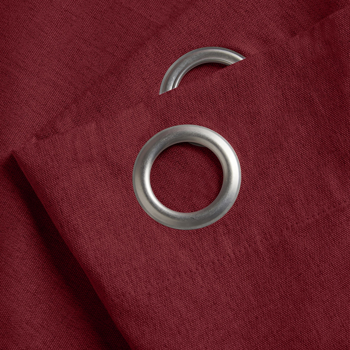 Linen Look Blackout Eyelet Curtains in Red