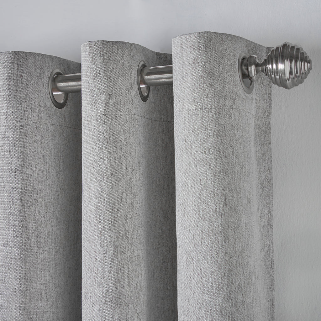 Linen Look Blackout Eyelet Curtains in Slate