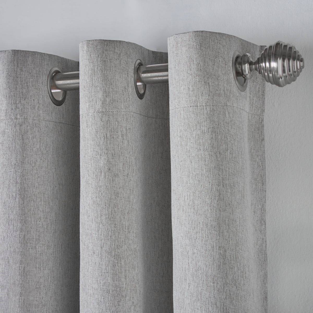 Linen Look Blackout Eyelet Curtains in Slate
