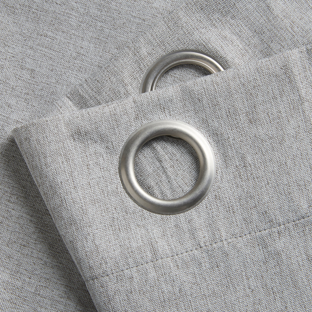 Linen Look Blackout Eyelet Curtains in Slate