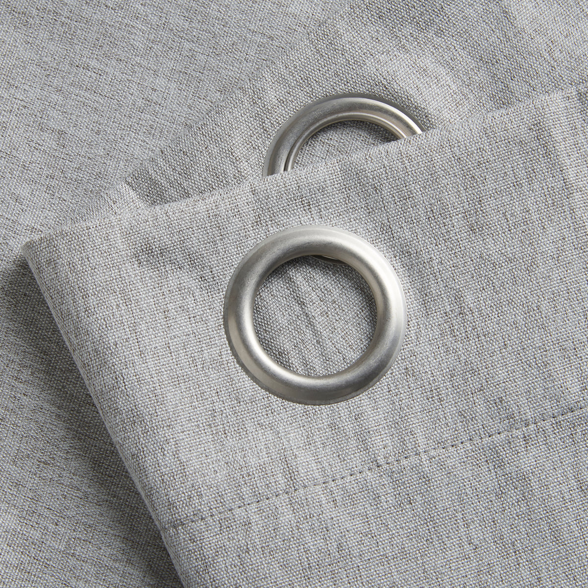 Linen Look Blackout Eyelet Curtains in Slate