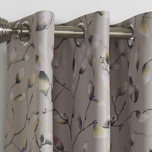 Blossom Bud Floral Blackout Eyelet Curtains in Pink