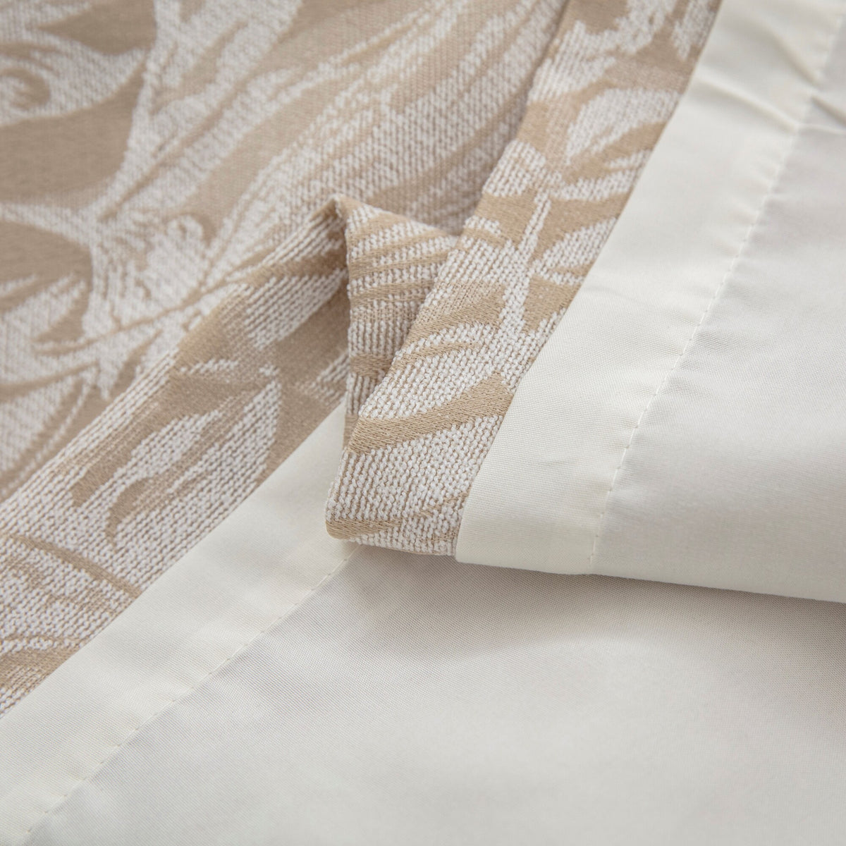 Botanic Chenille Jacquard Lined Pencil Pleat Curtains in Cream