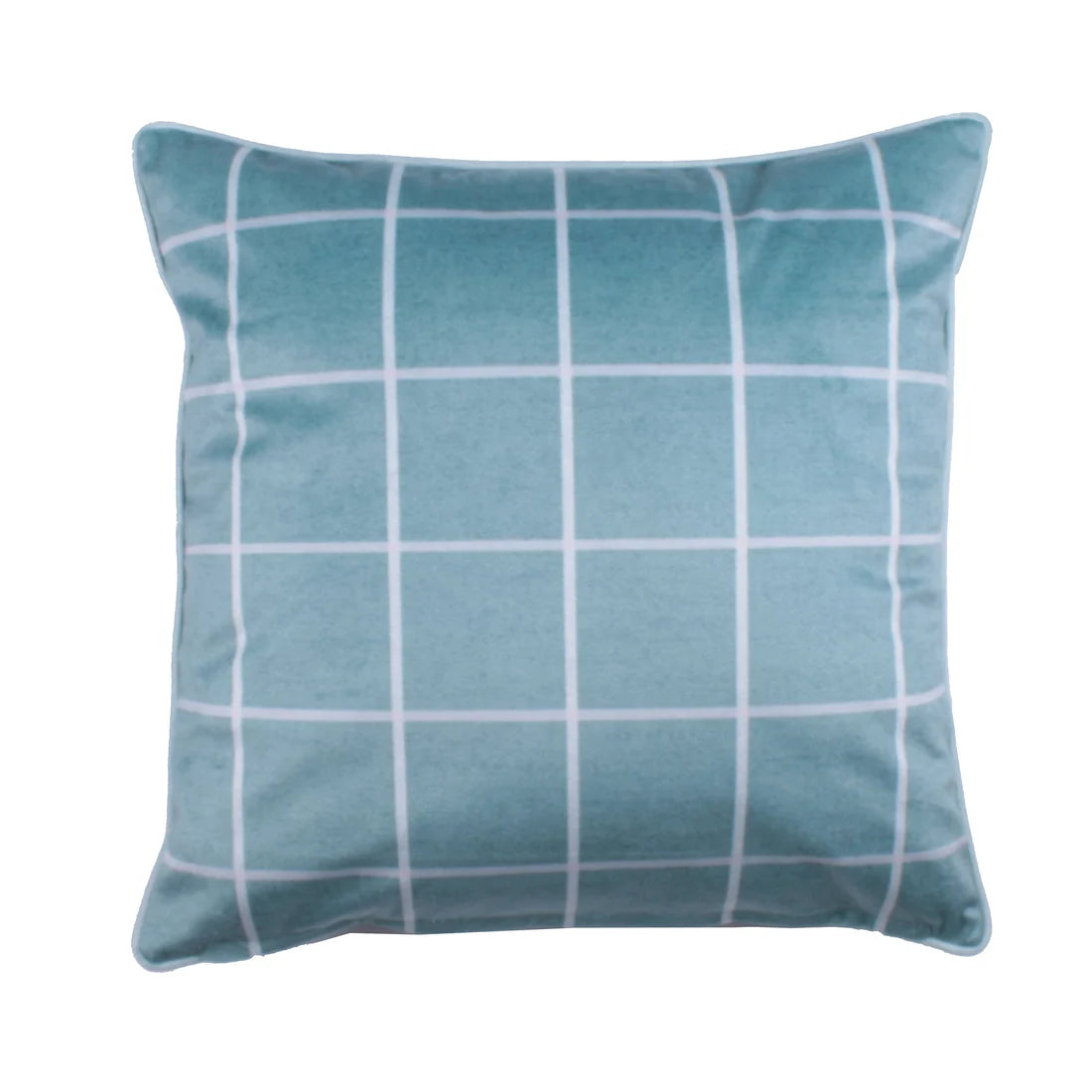 Dreams & Drapes Bear Walks Filled Velvet Cushion in Teal 43 x 43cm