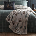 Dreams & Drapes Bear Walks Sherpa Fleece Bedspread in Natural 150 x 200cm