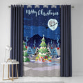 Glow in the Dark Christmas Eyelet Door Curtain Panel in Multicolour