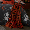 Bedlam Boo Halloween Throw in Orange 120 x 150cm