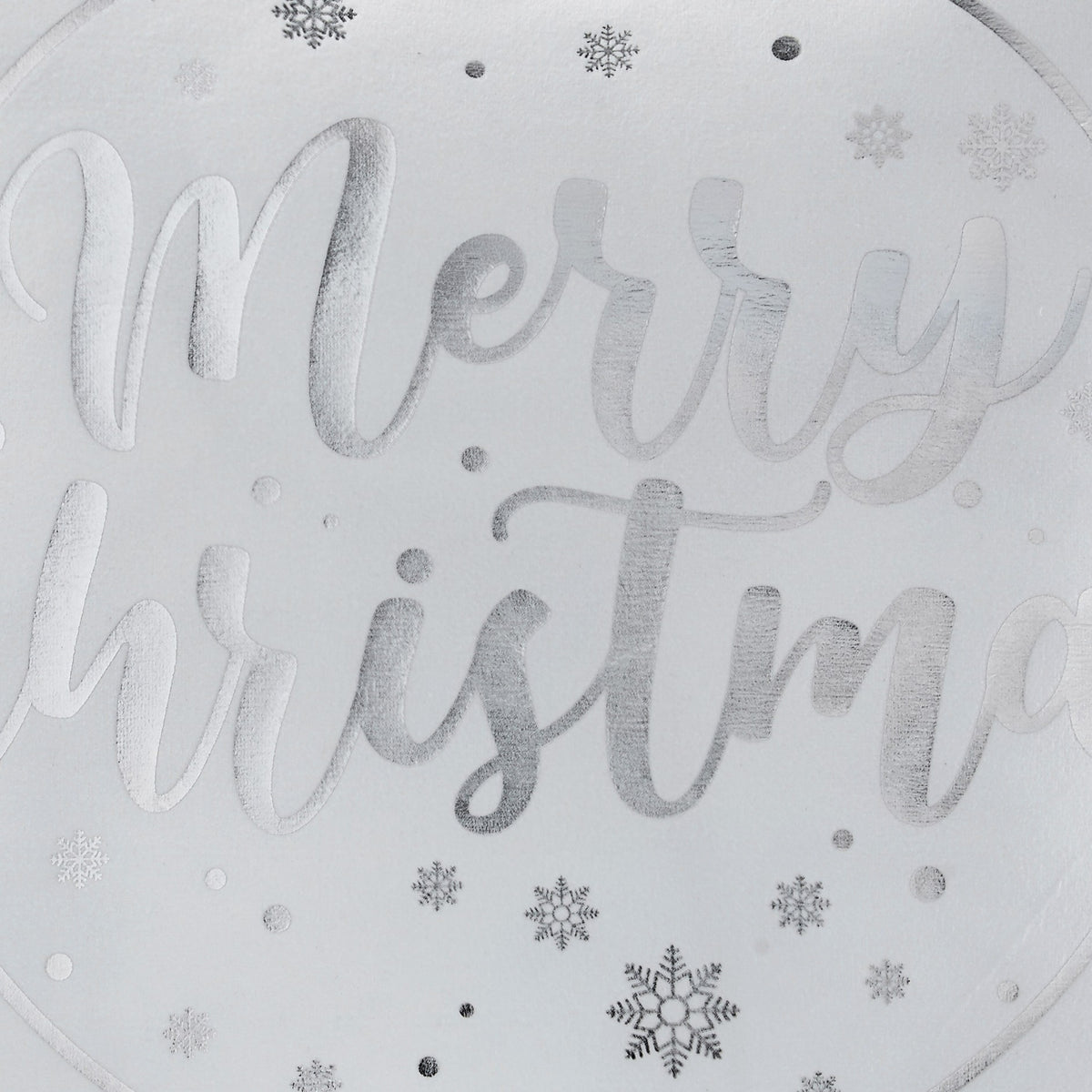 Merry Christmas White & Silver Velvet Cushion