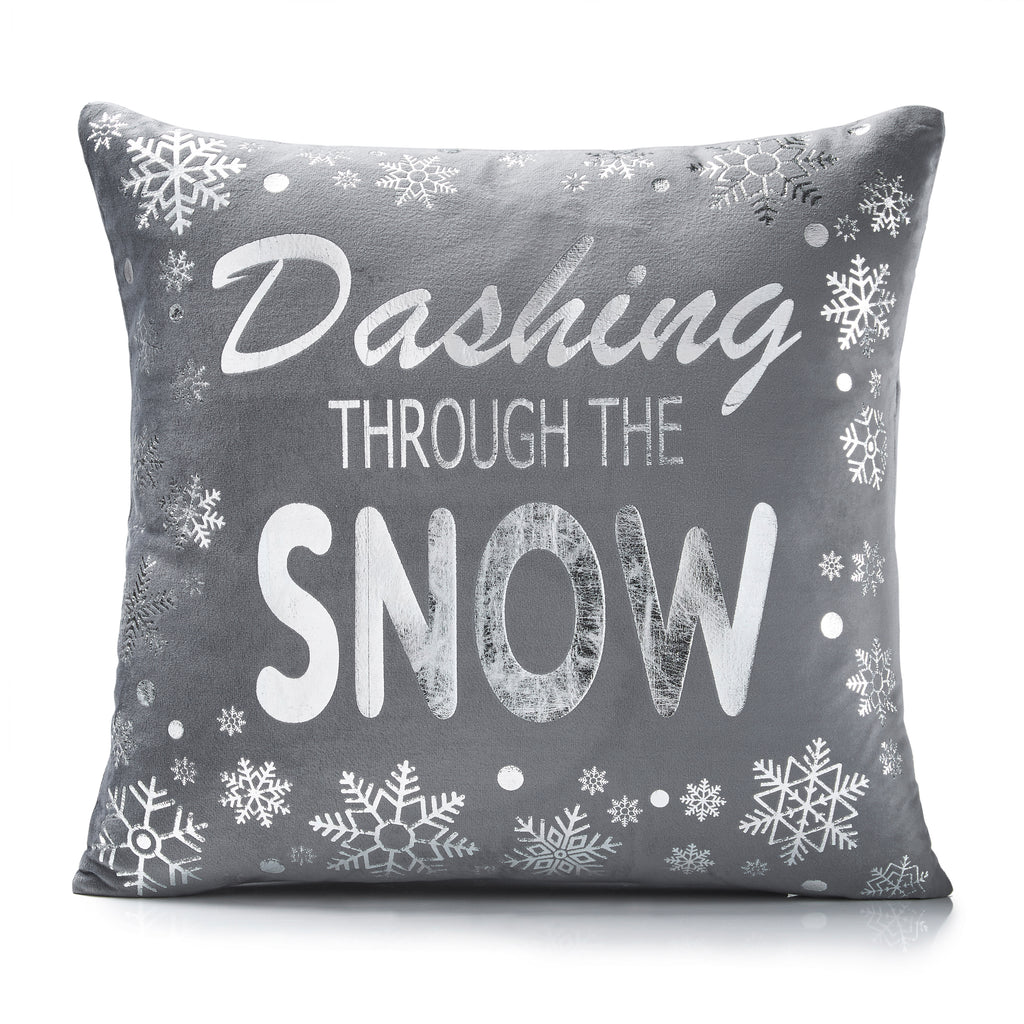 Dashing Through the Snow Velvet Christmas Cushion