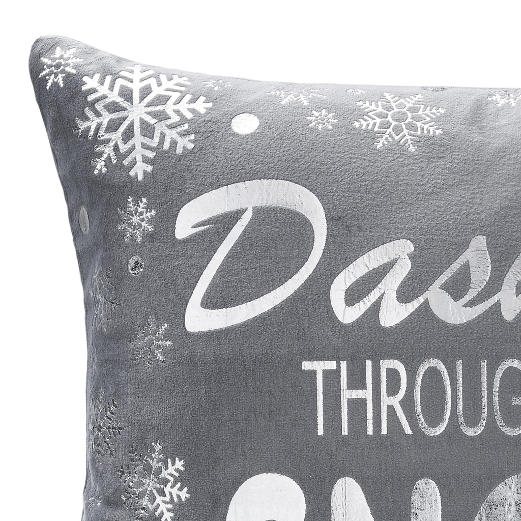 Dashing Through the Snow Velvet Christmas Cushion