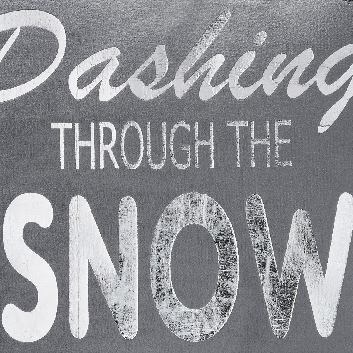 Dashing Through the Snow Velvet Christmas Cushion