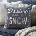Dashing Through the Snow Velvet Christmas Cushion