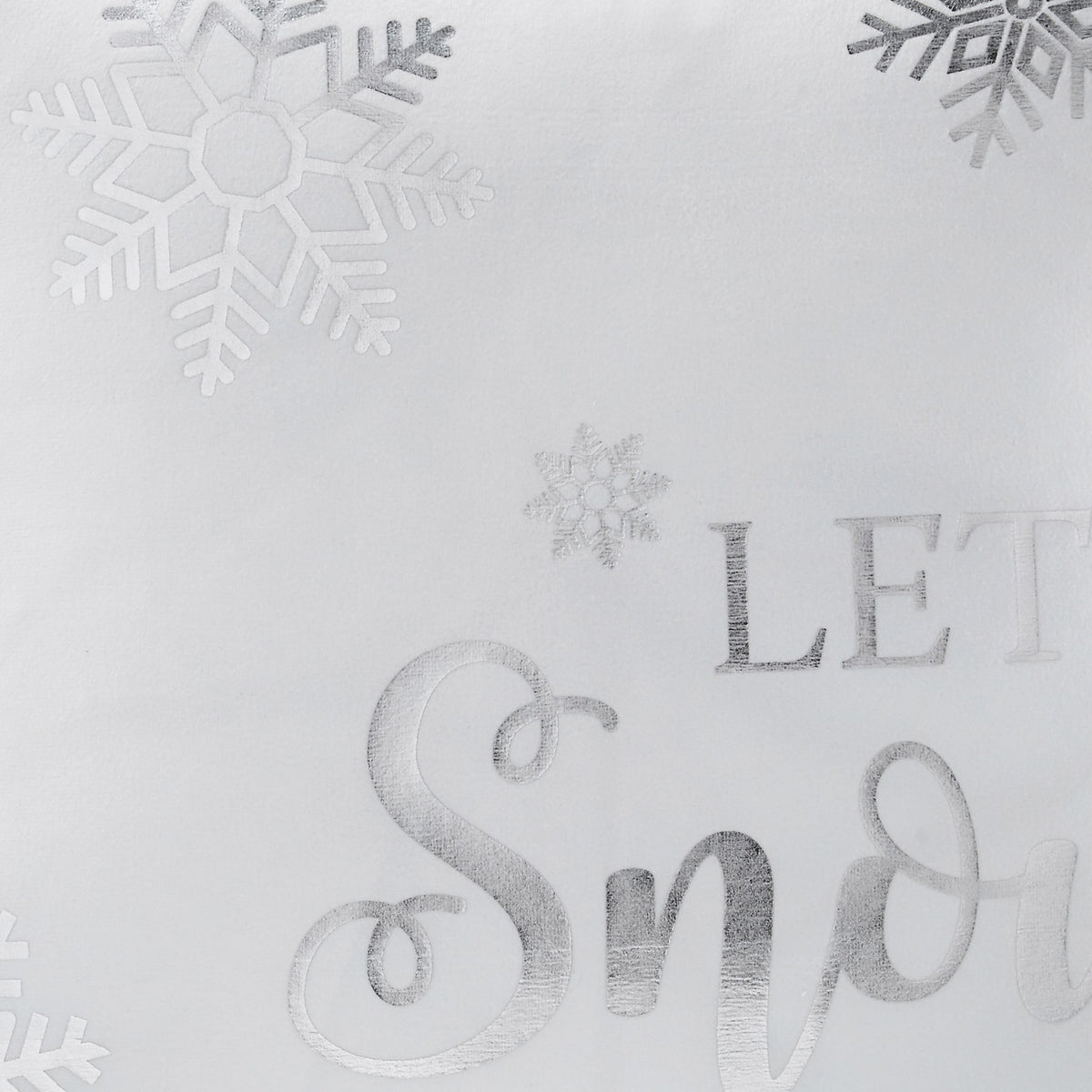 Let It Snow Silver Velvet Christmas Cushion