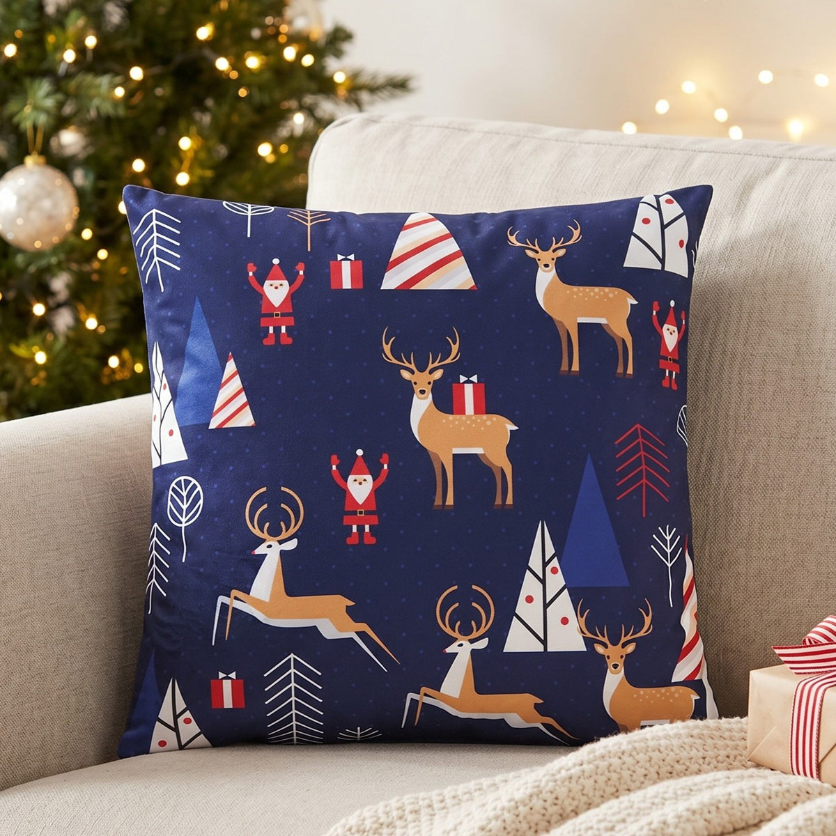Christmas Eve Velvet Christmas Cushion