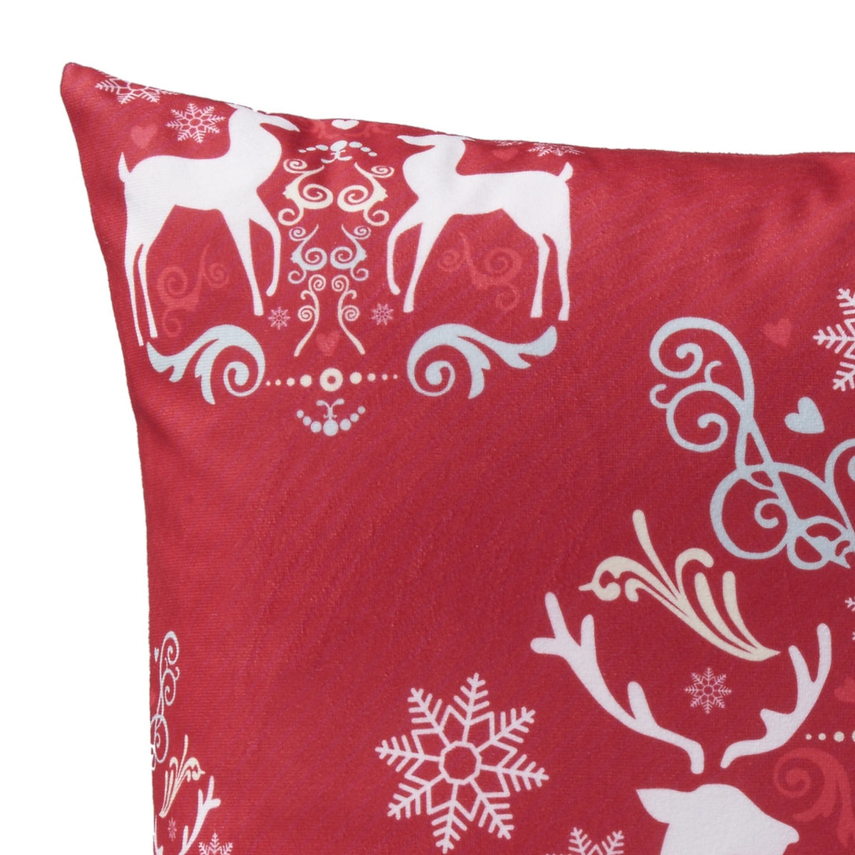 Reindeer Red Velvet Christmas Cushion