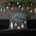 Baubles Velvet Christmas Cushion