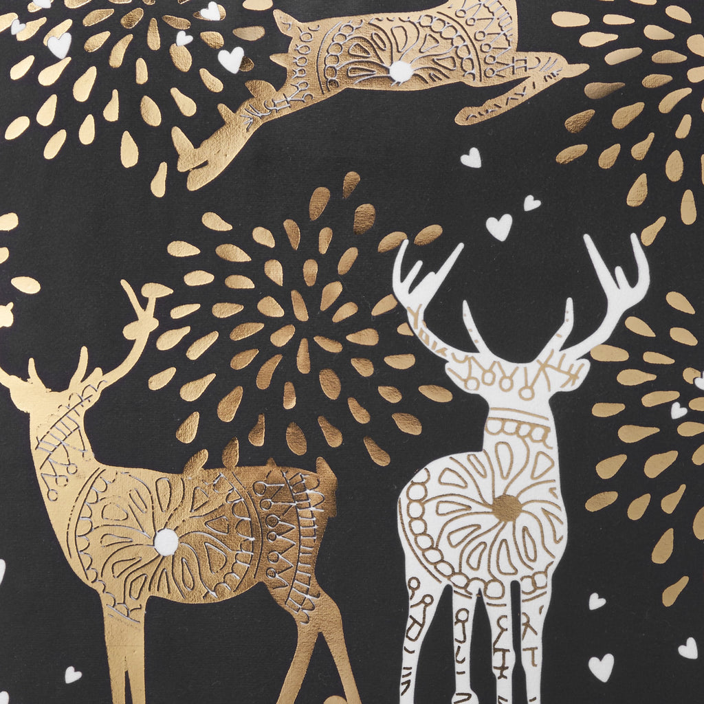 Reindeer Gold Velvet Christmas Cushion
