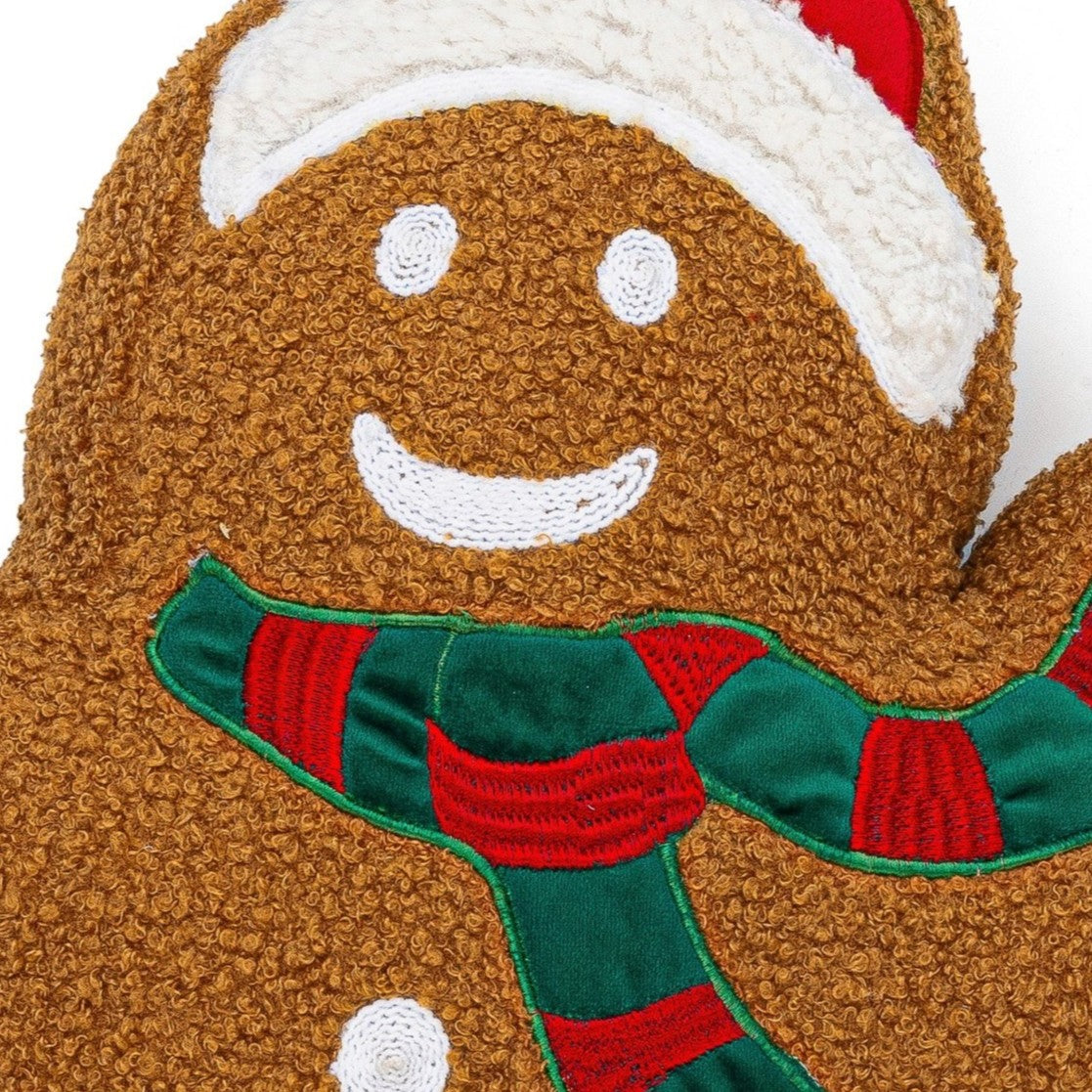 Gingerbread Man Sherpa Fleece Shaped Christmas Cushion 50 x 40cm