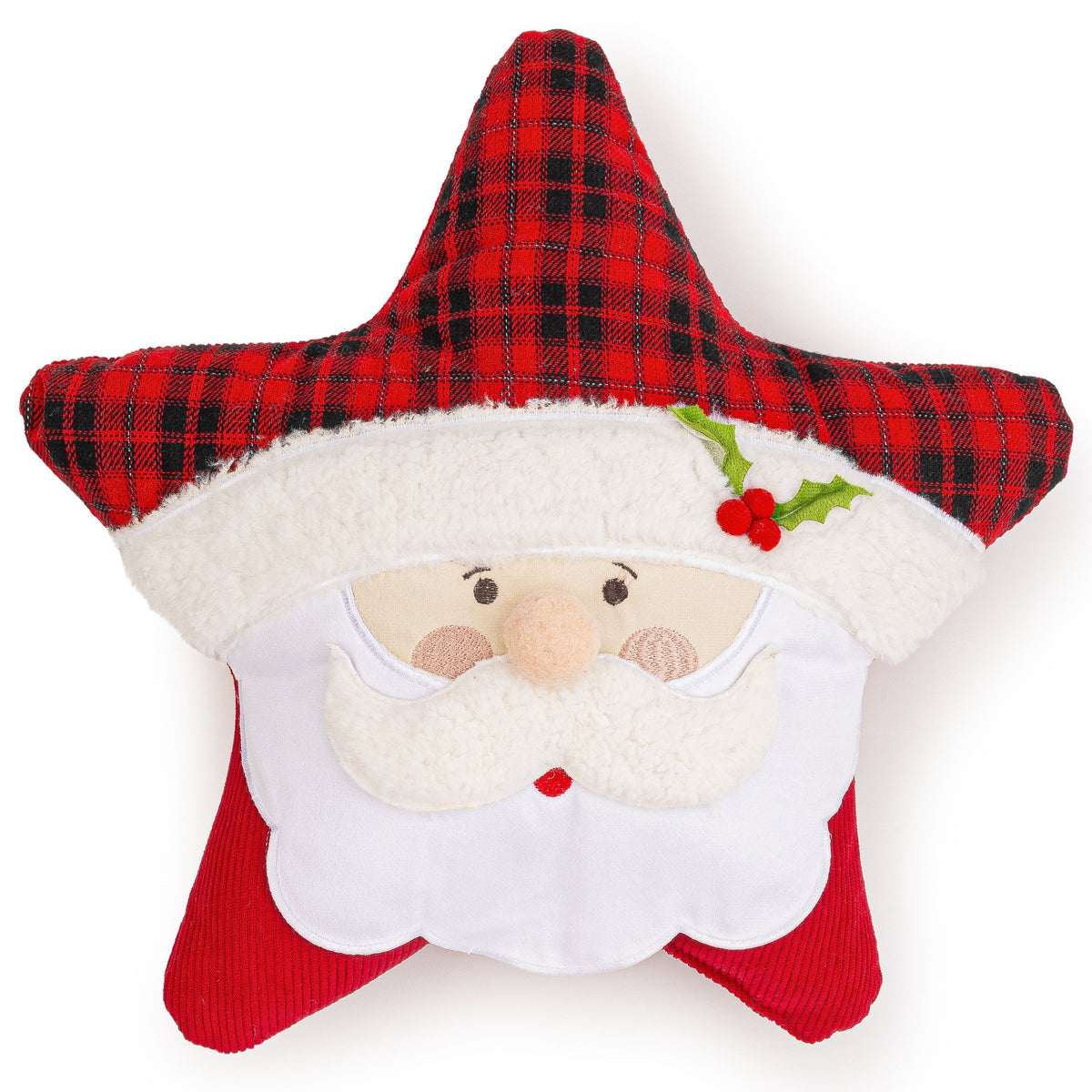 Santa Star Shaped Christmas Cushion 45 x 45cm