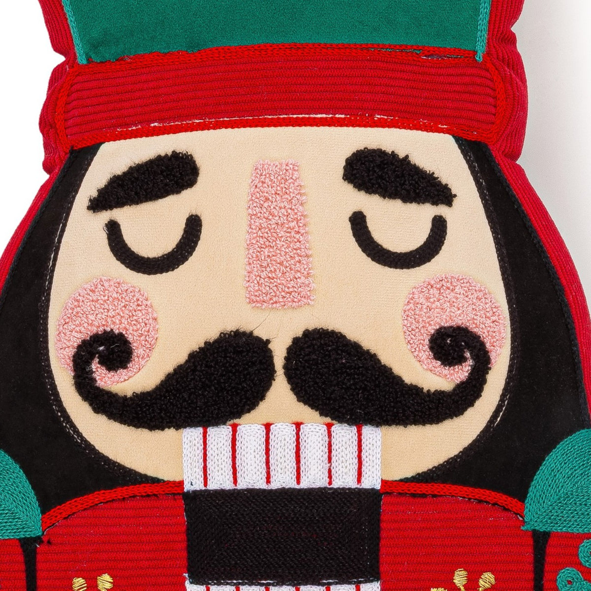 Nutcracker Embroidered Shaped Christmas Cushion