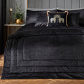 Laurence Llewelyn-Bowen Chic Velvet Quilted Bedspread in Black 150 x 220cm