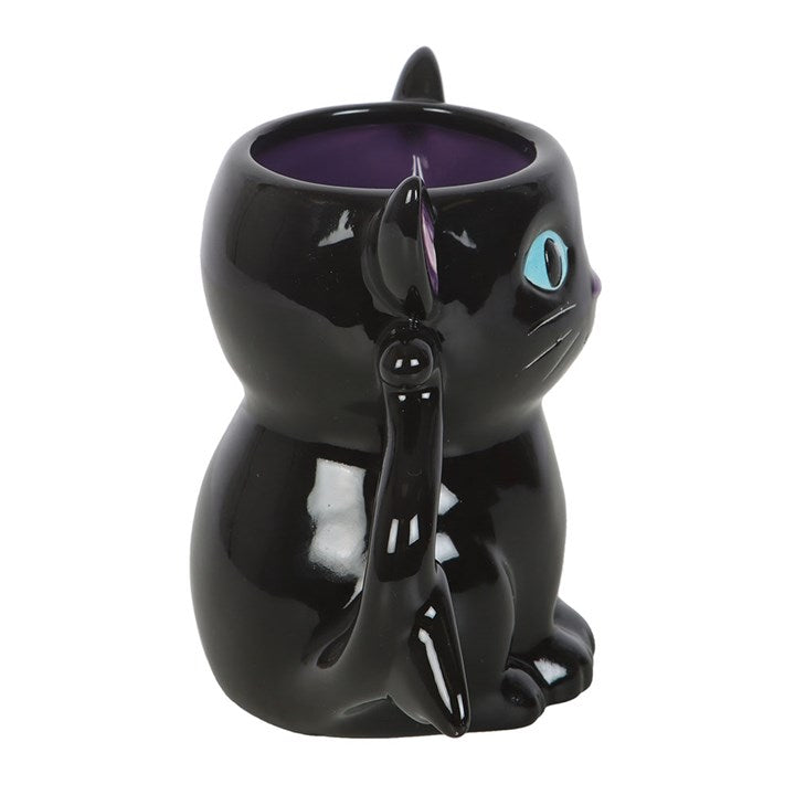 Cute and Creepy Bat Cat Ceramic Mug in Black