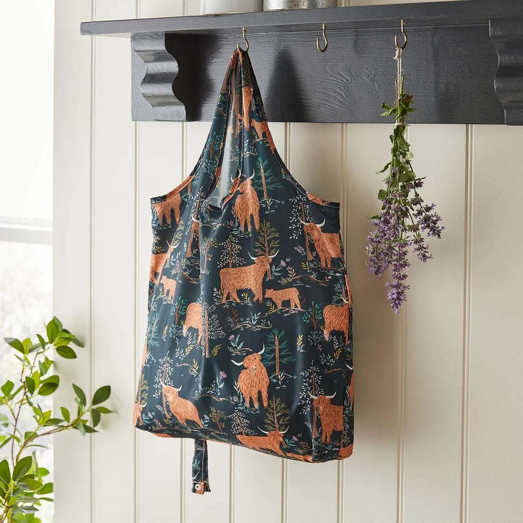 Ulster Weavers Connie the Cow Foldable Tote Bag Medium in Navy