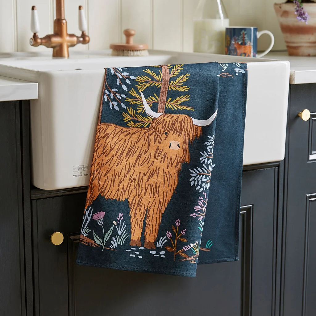 Ulster Weavers Connie the Cow Cotton Tea Towel in Navy