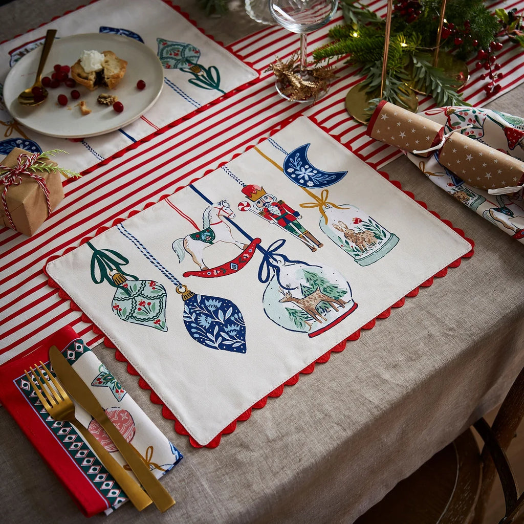 Ulster Weavers Christmas Ornaments Cotton Placemats 2 Pack in Multicolour