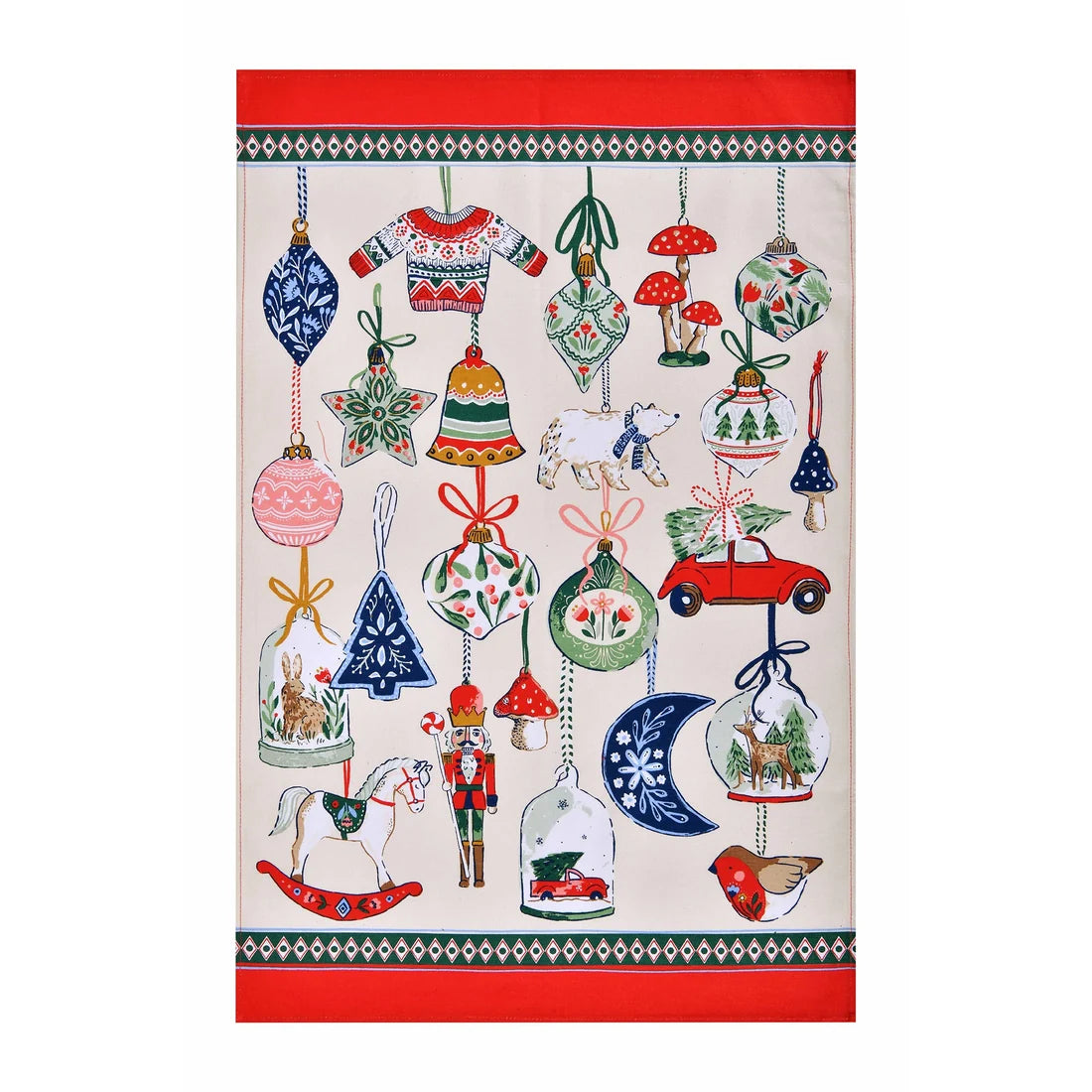 Ulster Weavers Christmas Ornaments Cotton Tea Towel in Multicolour