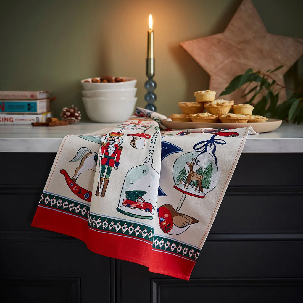 Ulster Weavers Christmas Ornaments Cotton Tea Towel in Multicolour