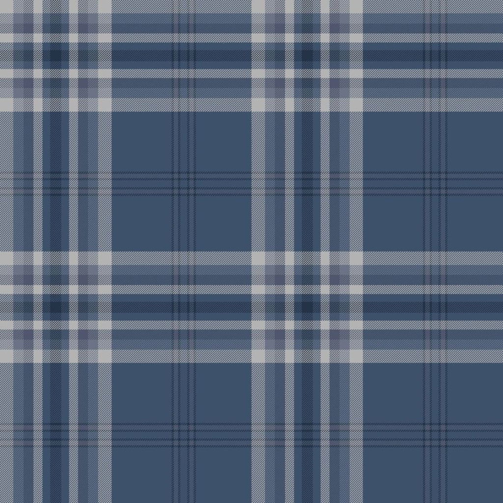 Catherine Lansfield Kelso Check Wallpaper in Navy Blue